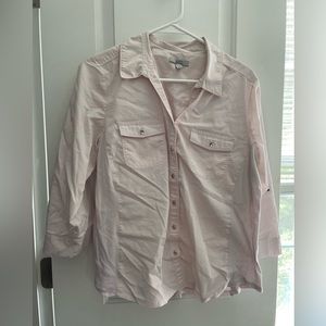 Croft and Barrow work shirt light pink  size large petite